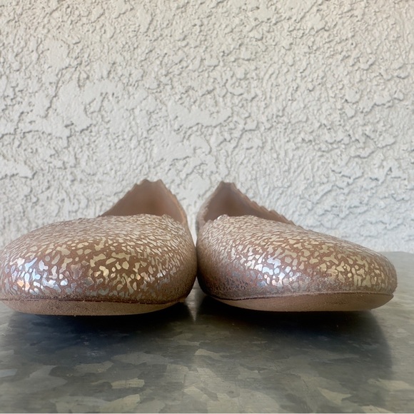 CHLOE Lauren Scalloped Ballerina Flats womens 11 nude / blush / silver metallic - Picture 11 of 13